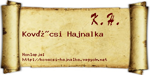 Kovácsi Hajnalka névjegykártya